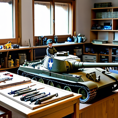 **

"A well-lit hobby room filled with various plastic model kits (planes, tanks, cars), organized shelves, tools, paints, and a partially assembled Tamiya 1/35 German Tank Panther Ausf.D on the workbench. Natural daylight streaming through the window. Focus on the details of the model and the hobby environment. Safe for work, appropriate content, fully clothed, professional, perfect anatomy, natural proportions, high quality."

**